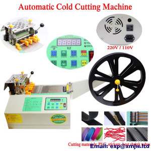 Automatic Computer Cloth Tape Cutting Machine Cold Knife Magic Sticker Tube Zipper Shrink Elastic Cutter Tool 220V 110V