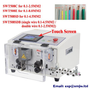 0.1-8.0mm2 Touch Screen Wire Stripping Machine Automatic Adjust Cable Peeling Cutting Cutter Stripper SWT508C SWT508SD SWT508E