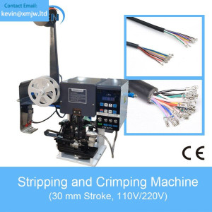 110V / 220V sheath cable crimping multi-cores cable Automatic Strip and Terminal Press Machine