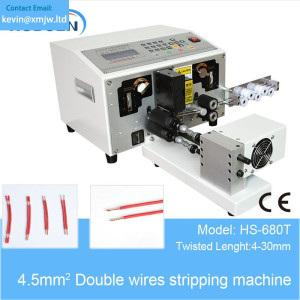 Electric Wires Double Cable Stripping and Twist Machine 4mm Square
