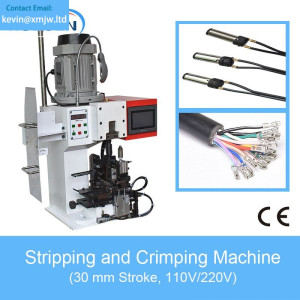 Automatic Two Cores Flat Wire DC Head Double Wire Crimping Machine