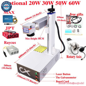 Rotary Axis Stainless Steel Engraver Metal Cutting Fiber Laser Marking Machine