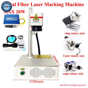 Ring Cups Rotary Axis Metal Engraver Fiber Laser Marking Machine