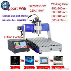 Wifi Air Cooled Spindle Laser Steel Aluminum Metal PCB Milling Engraver Machine 6040