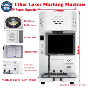 Autofocus Fiber Laser Marking Machine Metal Mobile Back Glass Remover TBK 958F