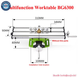 Mini Precision Multifunction Worktable BG6300 Bench Vise Fixture Drill Milling Machine X Y Axis Stroke 200*50mm Adjustment Table